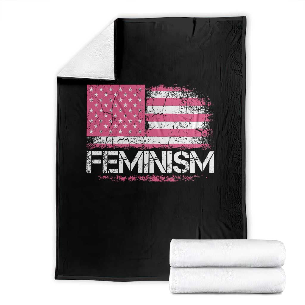 Feminism Feminist Pink American Flag Throw Blanket Patriotic Womens Rights TS11 Black Print Your Wear