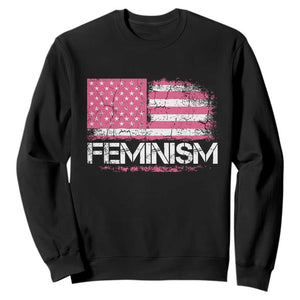 Feminism Feminist Pink American Flag Sweatshirt Patriotic Womens Rights TS11 Black Print Your Wear