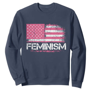 Feminism Feminist Pink American Flag Sweatshirt Patriotic Womens Rights TS11 Navy Print Your Wear