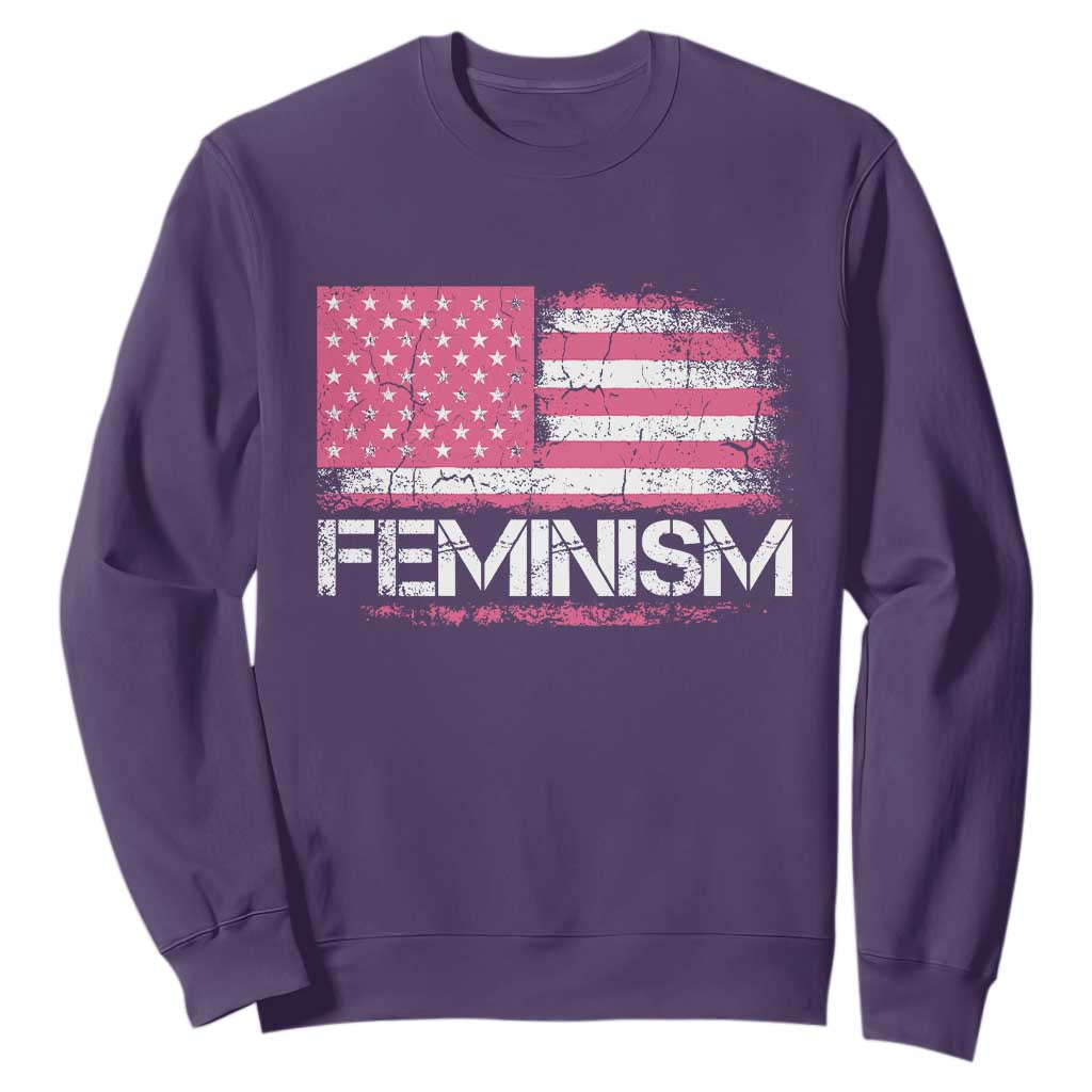 Feminism Feminist Pink American Flag Sweatshirt Patriotic Womens Rights TS11 Purple Print Your Wear