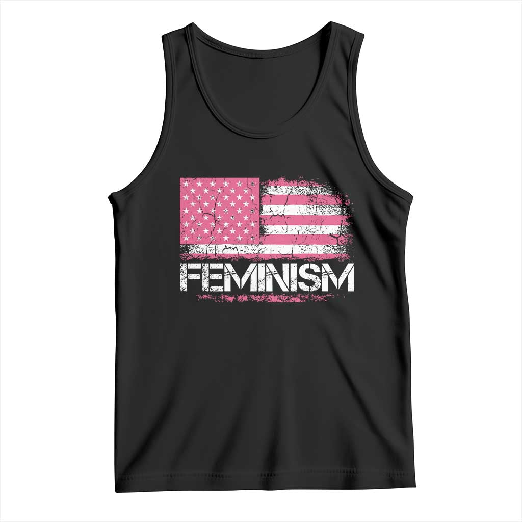 Feminism Feminist Pink American Flag Tank Top Patriotic Womens Rights TS11 Black Print Your Wear