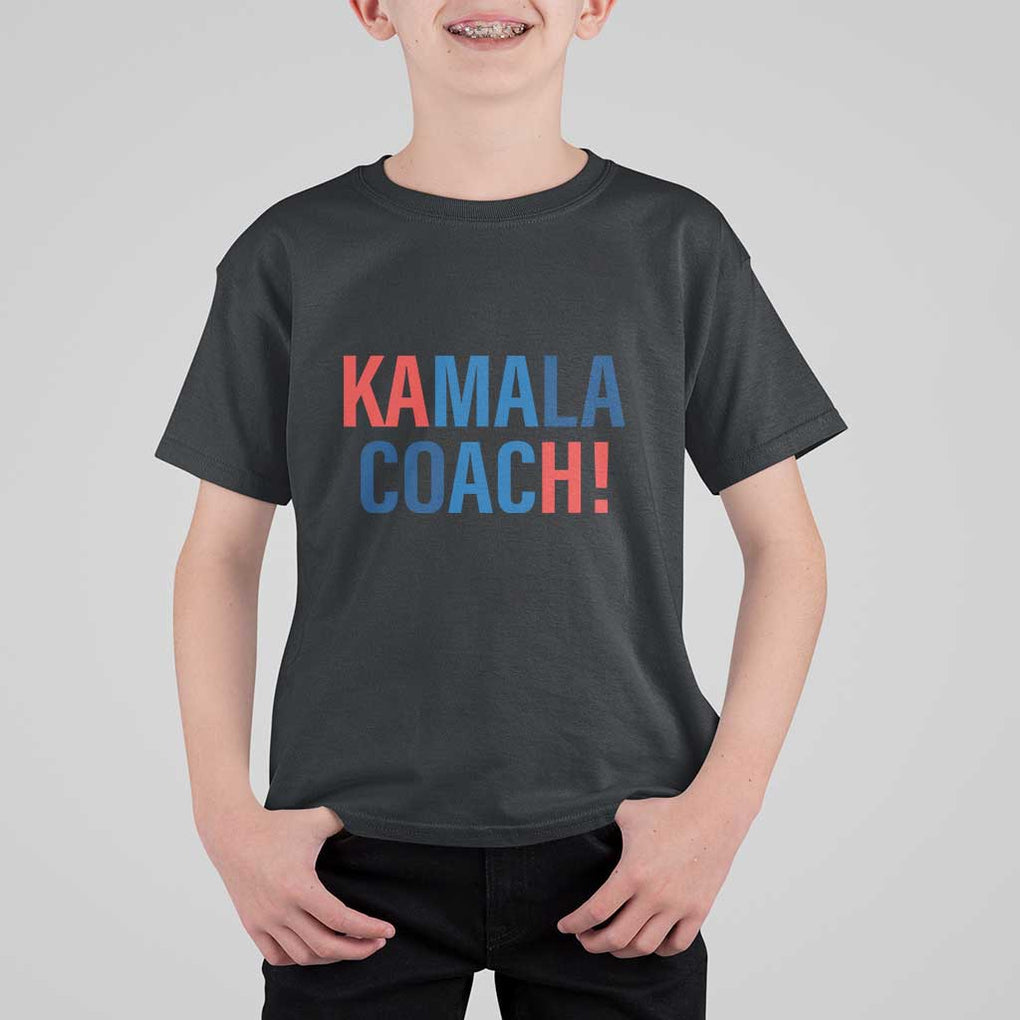 Harris Walz T Shirt For Kid Kamala Coach 2024 Presidential Election TS11 Black Print Your Wear