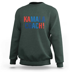 Harris Walz Sweatshirt Kamala Coach 2024 Presidential Election TS11 Dark Forest Green Print Your Wear