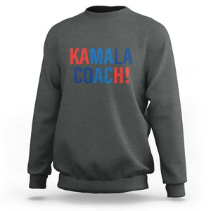 Harris Walz Sweatshirt Kamala Coach 2024 Presidential Election TS11 Dark Heather Print Your Wear