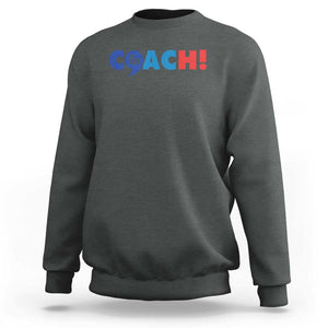 Funny Harris Walz Supporter Sweatshirt Kamala And The Coach Comma La 2024 TS11 Dark Heather Print Your Wear