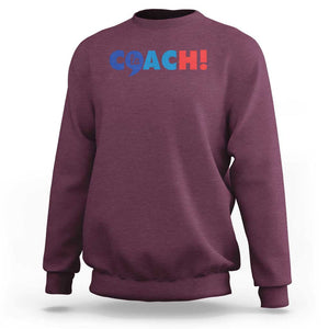 Funny Harris Walz Supporter Sweatshirt Kamala And The Coach Comma La 2024 TS11 Maroon Print Your Wear