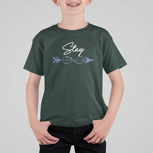 Suicide Prevention Awareness T Shirt For Kid Stay Your Story Isn't Over Arrow Semicolon TS11 Dark Forest Green Print Your Wear