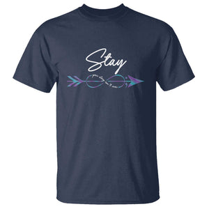 Suicide Prevention Awareness T Shirt Stay Your Story Isn't Over Arrow Semicolon TS11 Navy Print Your Wear