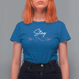 Suicide Prevention Awareness T Shirt For Women Stay Your Story Isn't Over Arrow Semicolon TS11 Royal Blue Print Your Wear