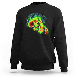 Hurricane Helene Sweatshirt Meteorologist Weather Radar Image Storm Chasing TS11 Black Print Your Wear