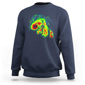 Hurricane Helene Sweatshirt Meteorologist Weather Radar Image Storm Chasing TS11 Navy Print Your Wear