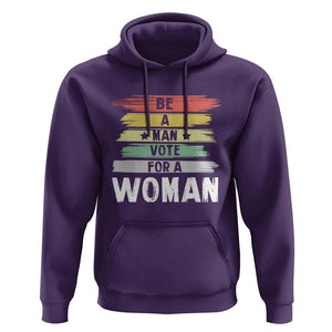 Harris Supporter 2024 Hoodie Be A Man Vote For A Woman Retro Star TS11 Purple Print Your Wear