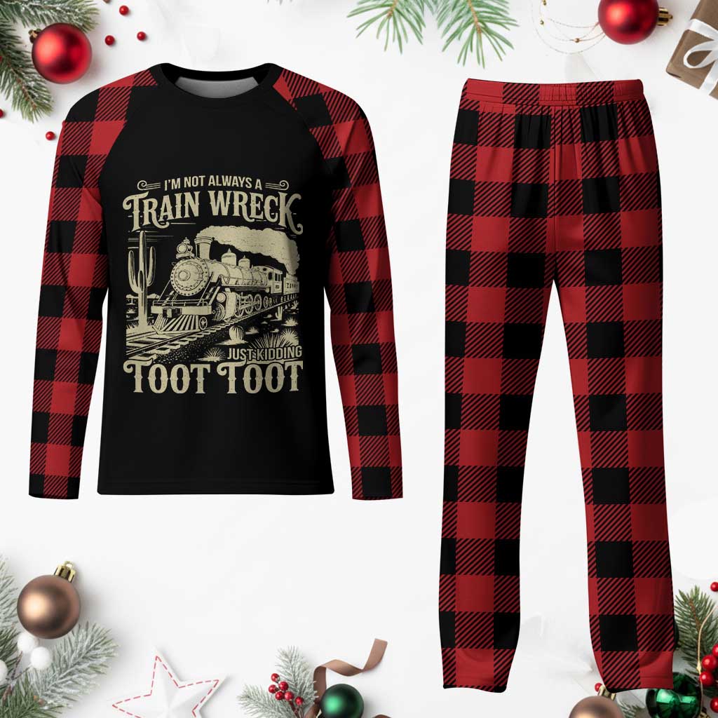 Funny I Am Not Always A Train Wreck Just Kidding Toot Toot Plaid Pajama Set TS11 Buffalo Plaid Print Your Wear