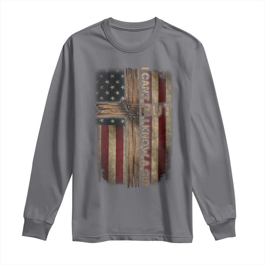 I Cant But I Know A Guy Long Sleeve Shirt Funny Christian Jesus Cross TS11 Charcoal Print Your Wear