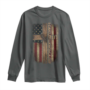 I Cant But I Know A Guy Long Sleeve Shirt Funny Christian Jesus Cross TS11 Dark Heather Print Your Wear