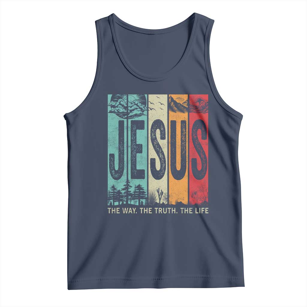 Jesus The Way The Truth The Life Tank Top Christian Worship TS11 Navy Print Your Wear