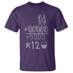 2 Fishes 5 Breads Jesus Feeds The 5000 Christian Bible Verses T Shirt TS11 Purple Print Your Wear