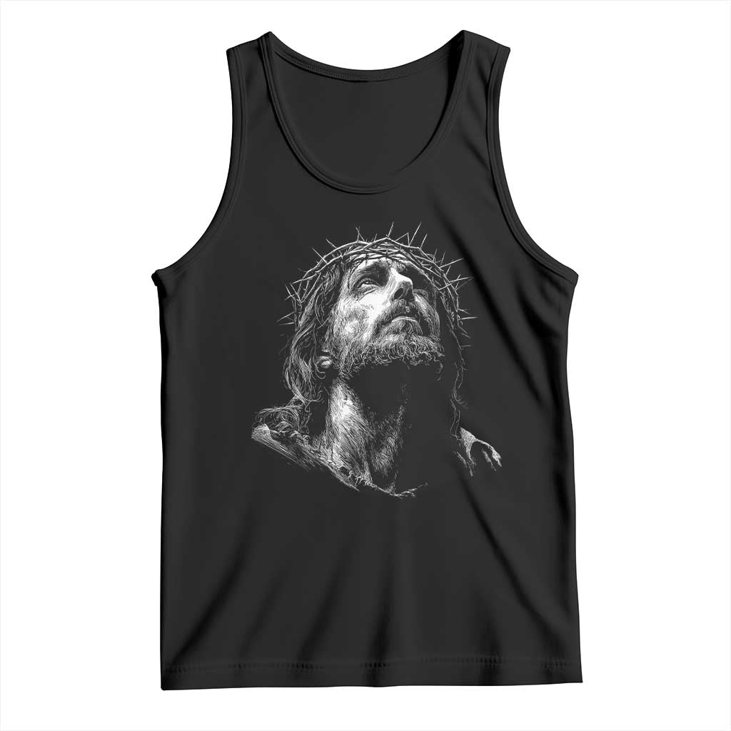 Jesus Christ Religious Christian Faith Crown Of Thorns Tank Top TS11 Black Print Your Wear