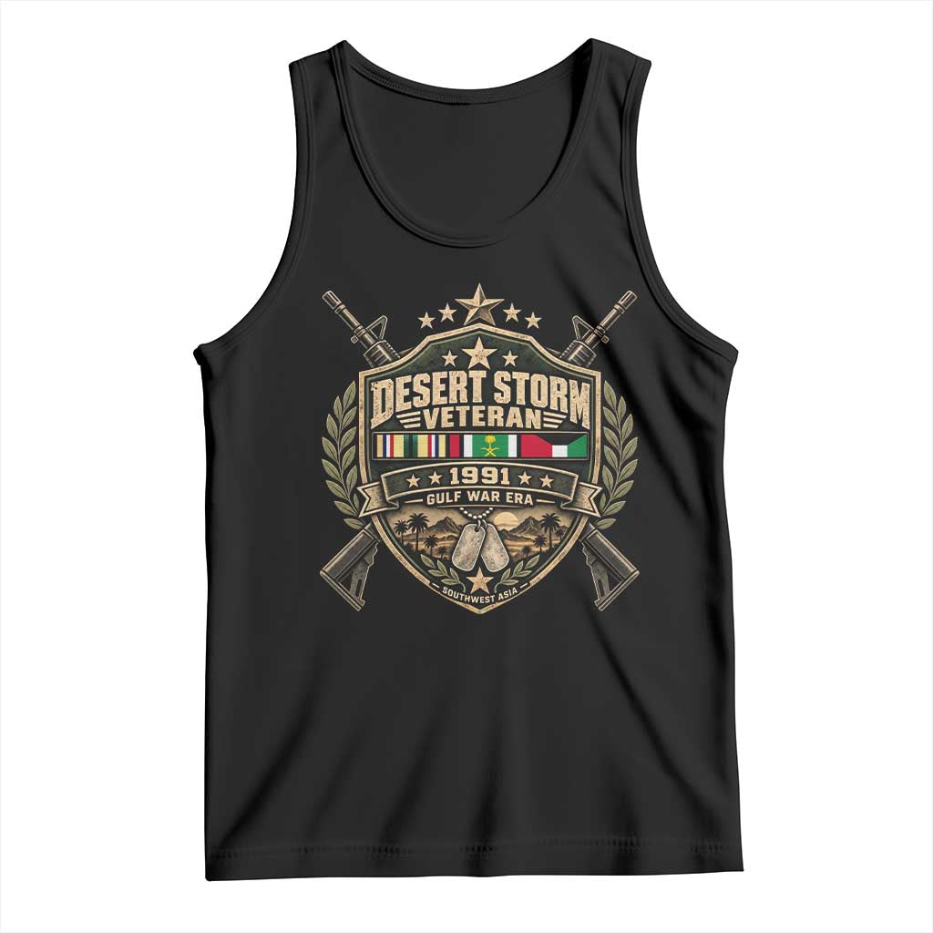 Desert Storm Veteran 1991 Gulf War Tank Top Military Service Ribbons