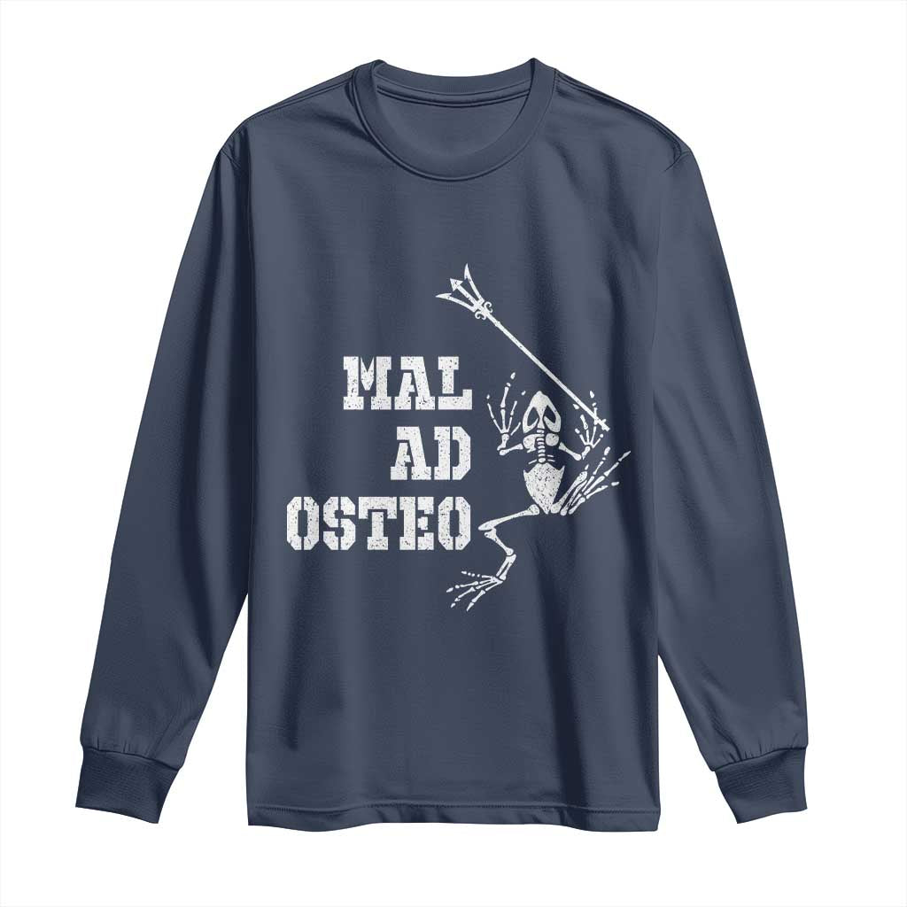 US Navy Military Frogmen Long Sleeve Shirt Mal Ad Osteo Veteran Frog Skeleton