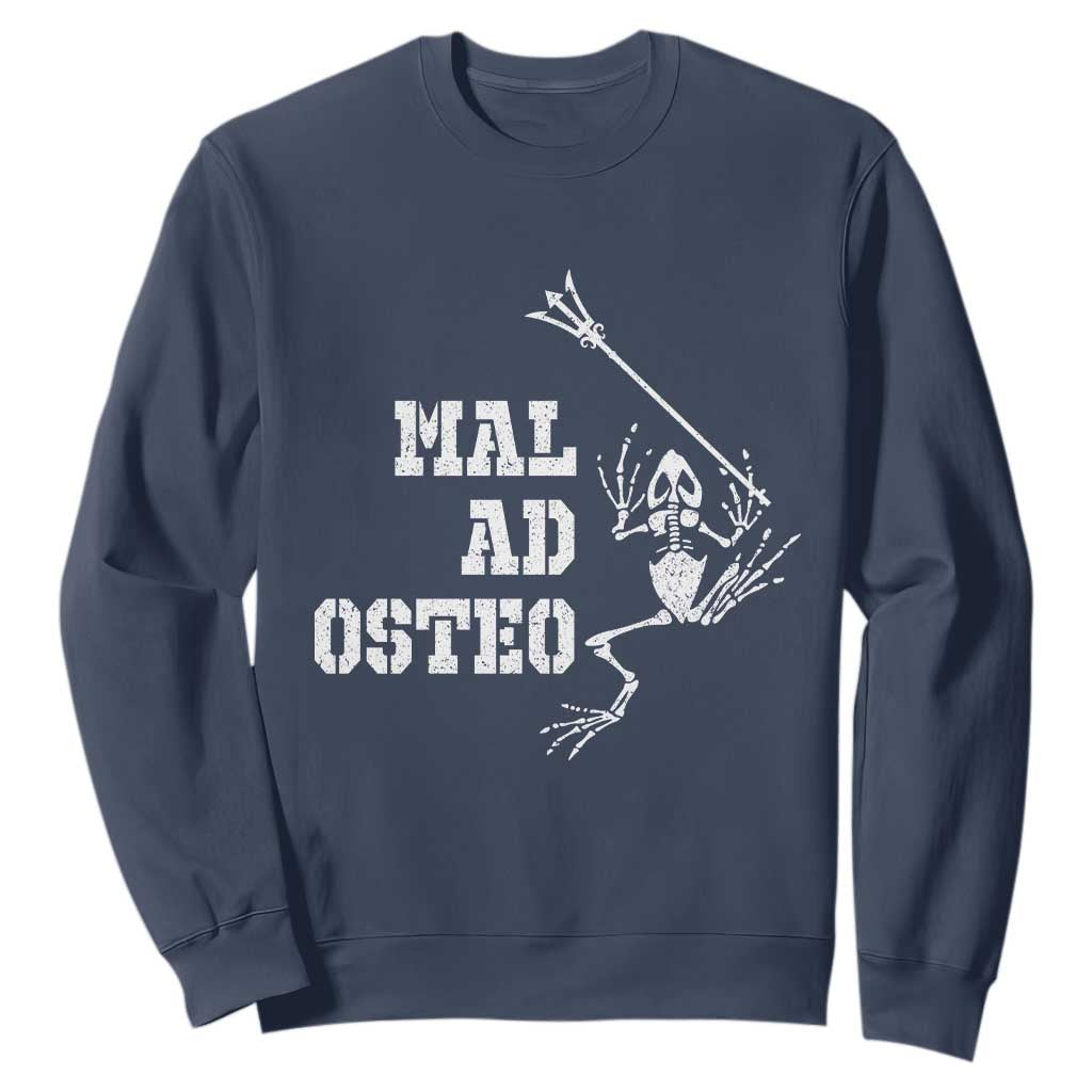 US Navy Military Frogmen Sweatshirt Mal Ad Osteo Veteran Frog Skeleton