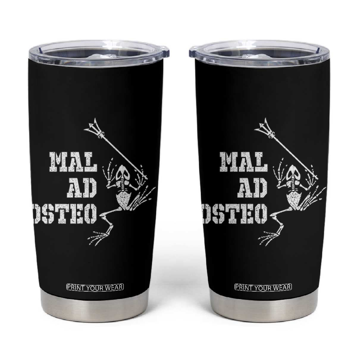 US Navy Military Frogmen Tumbler Cup Mal Ad Osteo Veteran Frog Skeleton