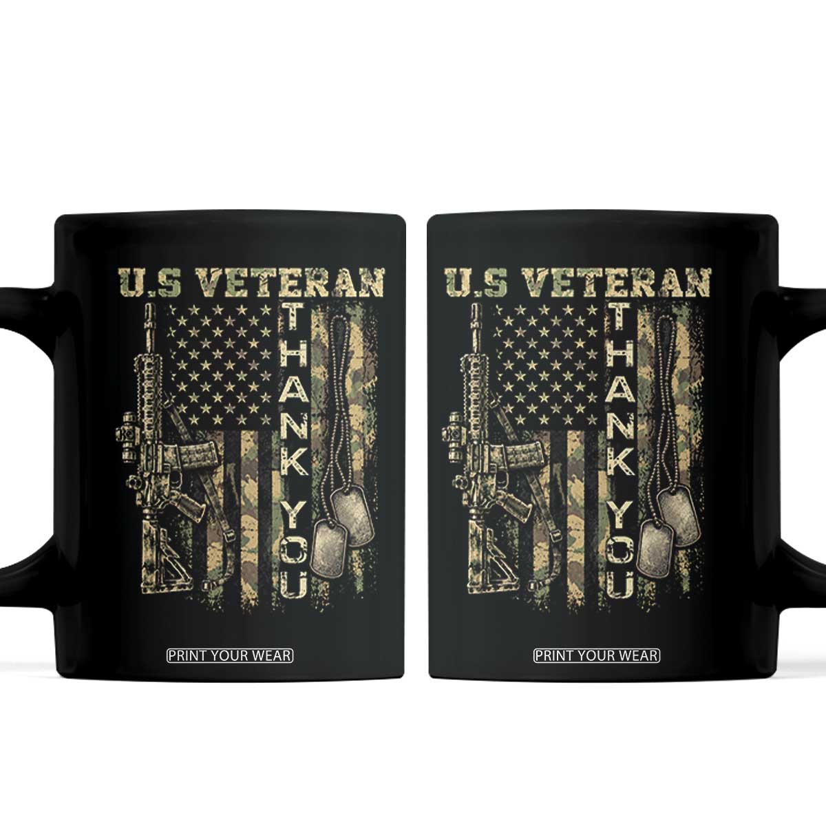 Thank You US Veteran Coffee Mug Patriotic Military Veterans Day Camo American Flag