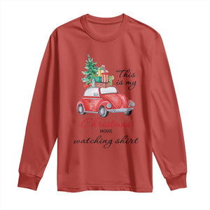 Funny This Is My Christmas Movie Watching Shirt Long Sleeve Shirt Red Car Xmas Tree TS11 Red Print Your Wear