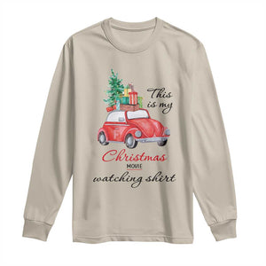 Funny This Is My Christmas Movie Watching Shirt Long Sleeve Shirt Red Car Xmas Tree TS11 Sand Print Your Wear