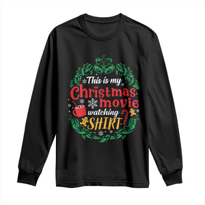 This Is My Christmas Movie Watching Shirt Long Sleeve Shirt Gingerbread Cocoa TS11 Black Print Your Wear