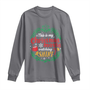 This Is My Christmas Movie Watching Shirt Long Sleeve Shirt Gingerbread Cocoa TS11 Charcoal Print Your Wear