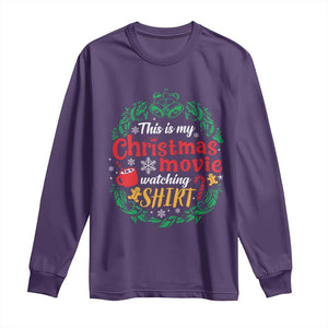 This Is My Christmas Movie Watching Shirt Long Sleeve Shirt Gingerbread Cocoa TS11 Purple Print Your Wear