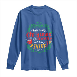 This Is My Christmas Movie Watching Shirt Long Sleeve Shirt Gingerbread Cocoa TS11 Royal Blue Print Your Wear