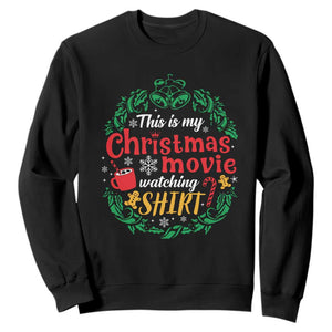 This Is My Christmas Movie Watching Shirt Sweatshirt Gingerbread Cocoa TS11 Black Print Your Wear