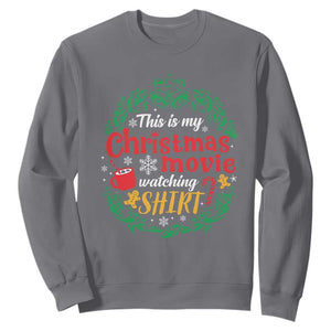 This Is My Christmas Movie Watching Shirt Sweatshirt Gingerbread Cocoa TS11 Charcoal Print Your Wear