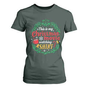 This Is My Christmas Movie Watching Shirt T Shirt For Women Gingerbread Cocoa TS11 Dark Forest Green Print Your Wear