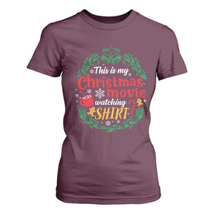 This Is My Christmas Movie Watching Shirt T Shirt For Women Gingerbread Cocoa TS11 Maroon Print Your Wear