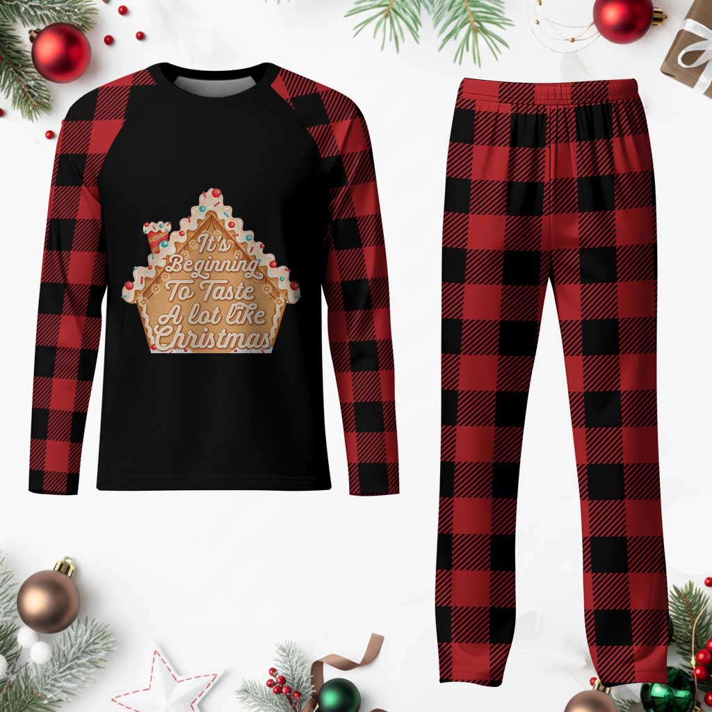 Funny Xmas Cookie Baking Plaid Pajama Set It's Beginning To Taste A Lot Like Xmas Gingerbread House TS11 Buffalo Plaid Print Your Wear