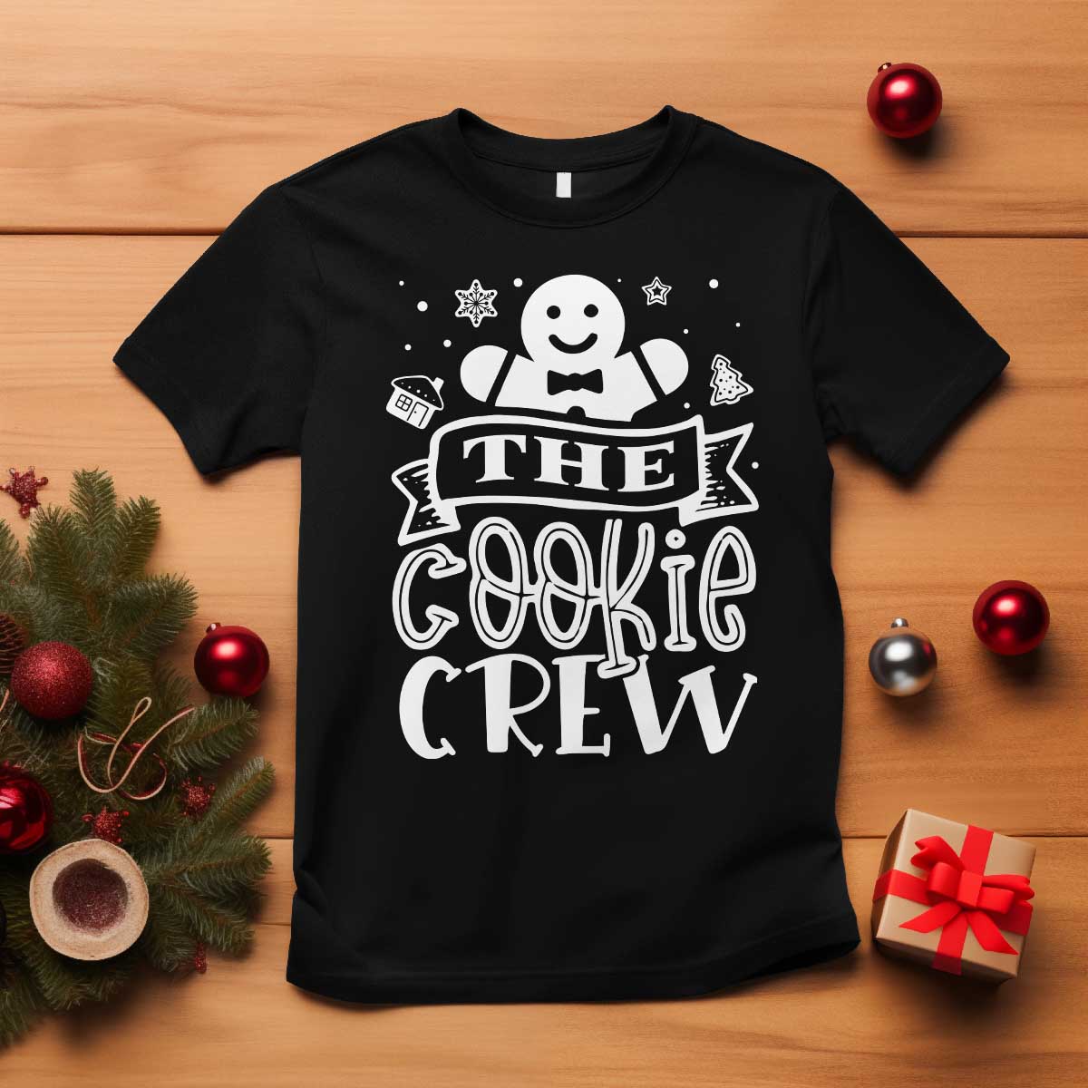 Funny The Cookie Crew T Shirt Christmas Baking Team Gingerbread TS11 Black Print Your Wear