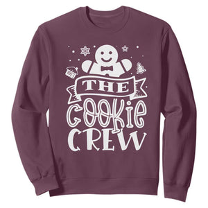 Funny The Cookie Crew Sweatshirt Christmas Baking Team Gingerbread TS11 Maroon Print Your Wear