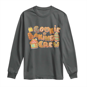 Funny Christmas Baking Long Sleeve Shirt Cookie Baking Crew Family Matching TS11 Dark Heather Print Your Wear