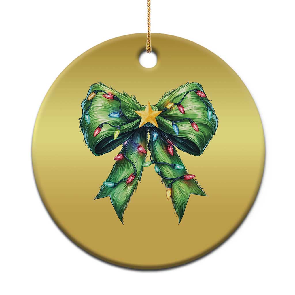 Funny Christmas Coquette Christmas Ornament Green Xmas Tree Bow TS11 Print Your Wear