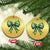 Funny Christmas Coquette Christmas Ornament Green Xmas Tree Bow TS11 Circle Gold Print Your Wear