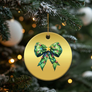 Funny Christmas Coquette Christmas Ornament Green Xmas Tree Bow TS11 Print Your Wear