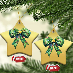 Funny Christmas Coquette Christmas Ornament Green Xmas Tree Bow TS11 Star Gold Print Your Wear