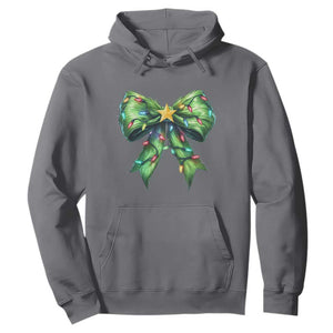 Funny Christmas Coquette Hoodie Green Xmas Tree Bow TS11 Charcoal Print Your Wear