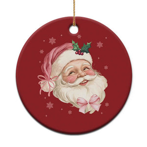 Xmas Coquette Pink Santa Bow Christmas Ornament TS11 Print Your Wear