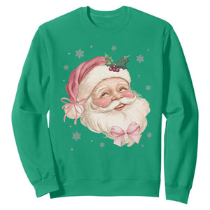 Christmas Coquette Pink Santa Bow Sweatshirt TS11 Irish Green Print Your Wear