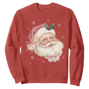 Christmas Coquette Pink Santa Bow Sweatshirt TS11 Red Print Your Wear
