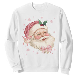 Christmas Coquette Pink Santa Bow Sweatshirt TS11 White Print Your Wear